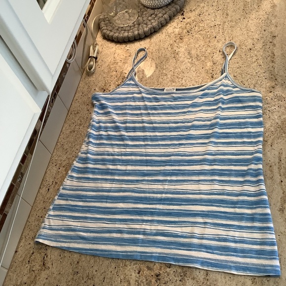 Patagonia Blue and White Striped Women's Tank Top Large - Picture 2 of 5